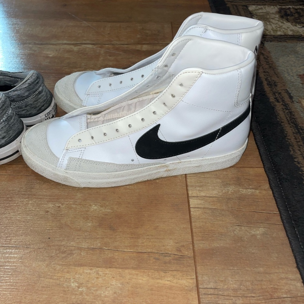 Nike White and Black High-Top Sneakers